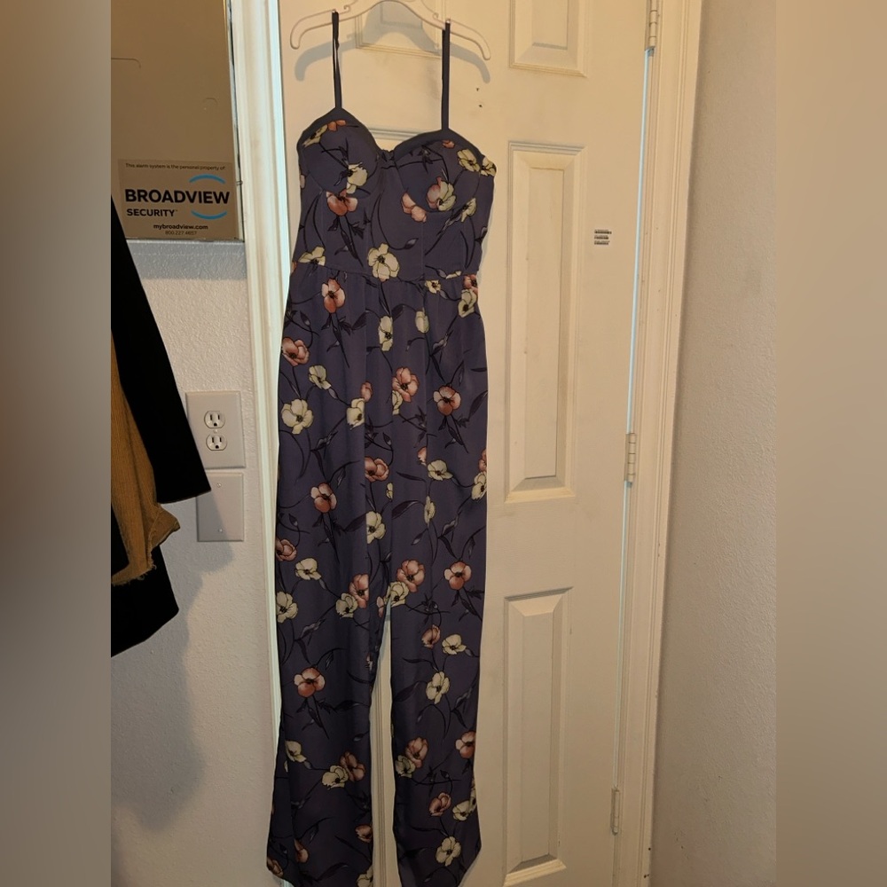 Cute purple floral jumpsuit